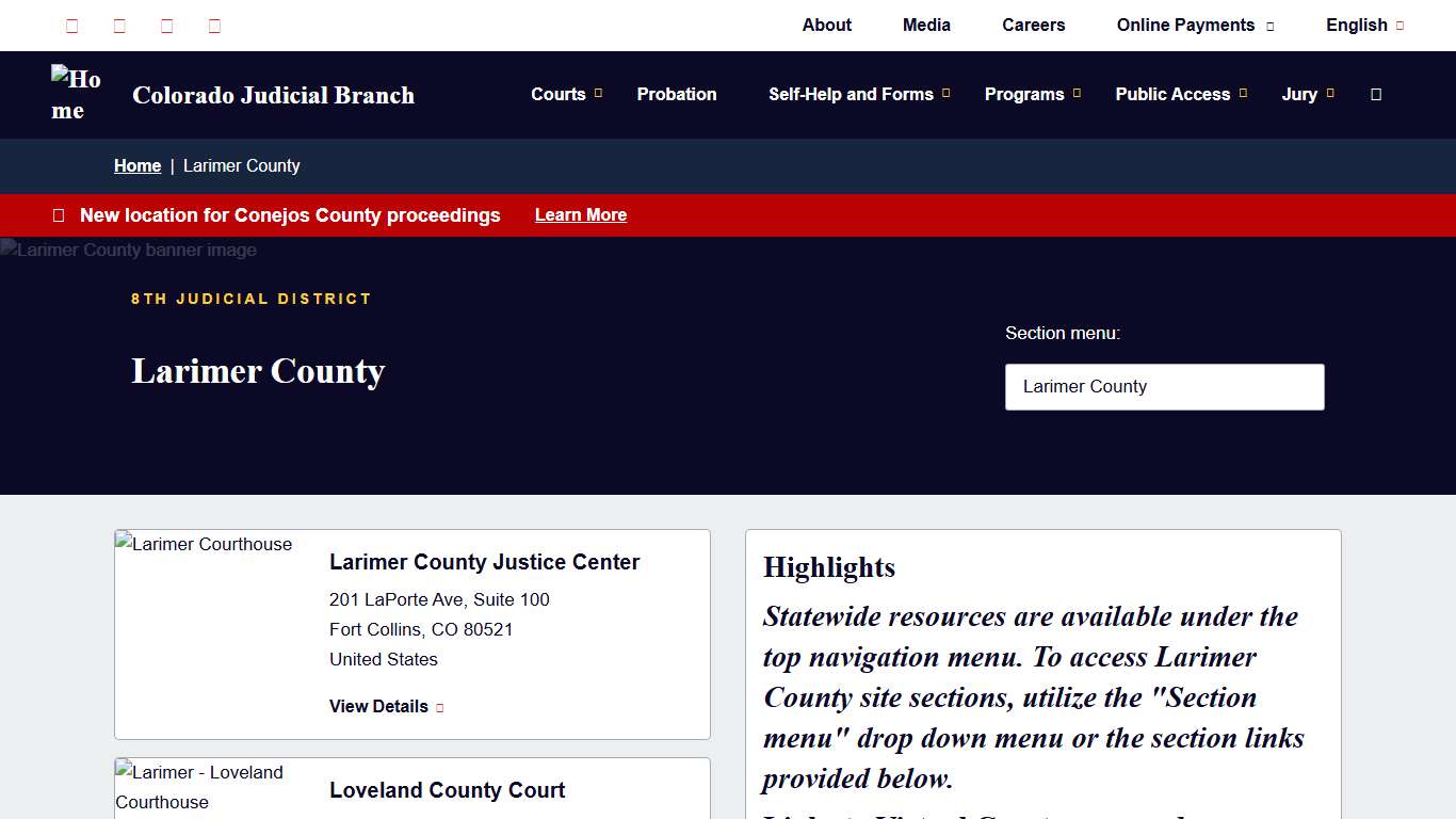 Larimer County Colorado Judicial Branch