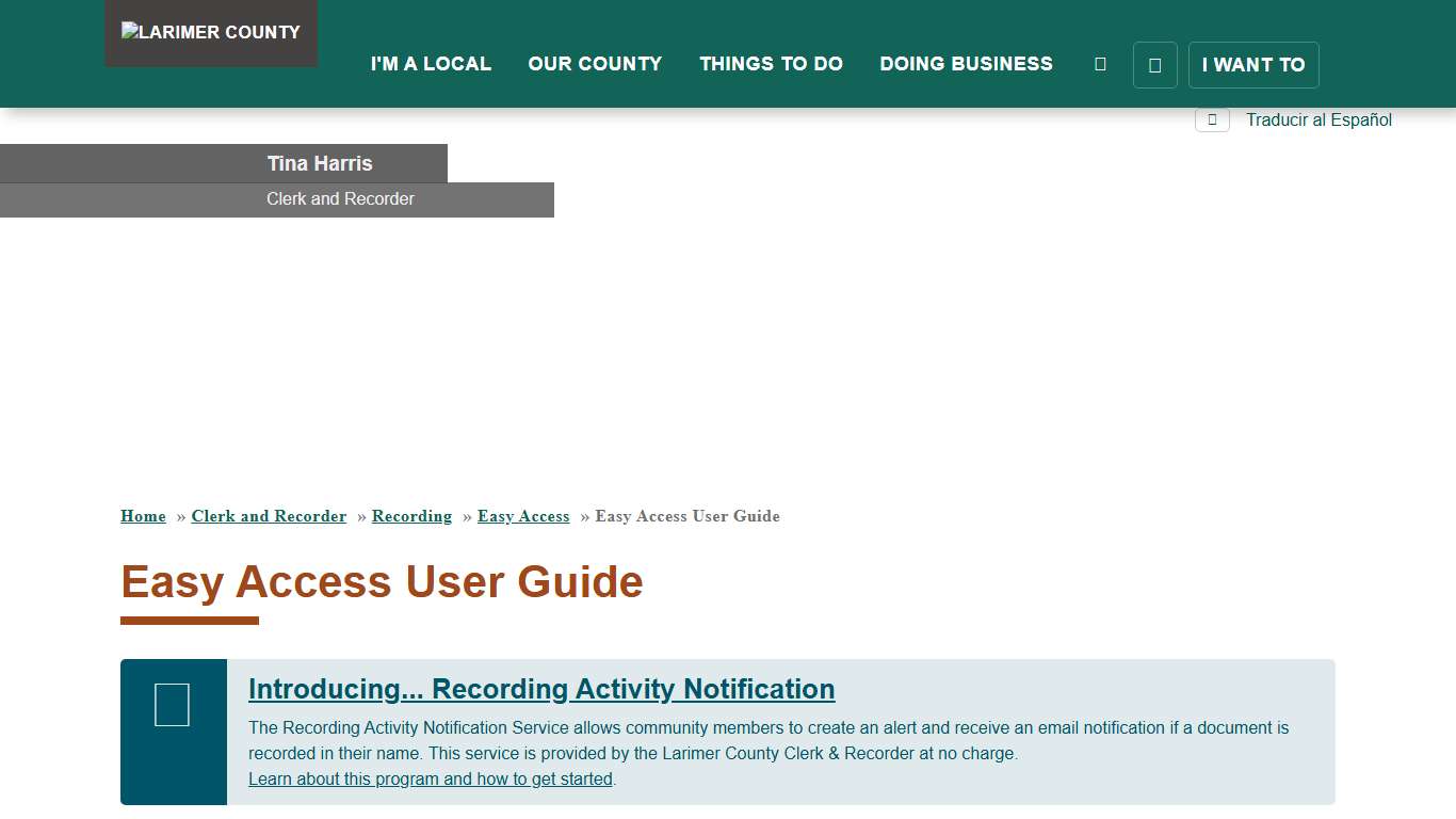 Easy Access User Guide Larimer County